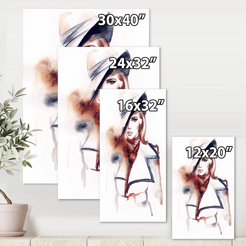 Designart Mode Portrait de femme avec Ht Art mural sur toile