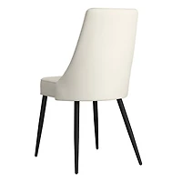Moderne Similicuir et Métal Chaise à Similicuir, Jeu de 2 - Beige et Noir