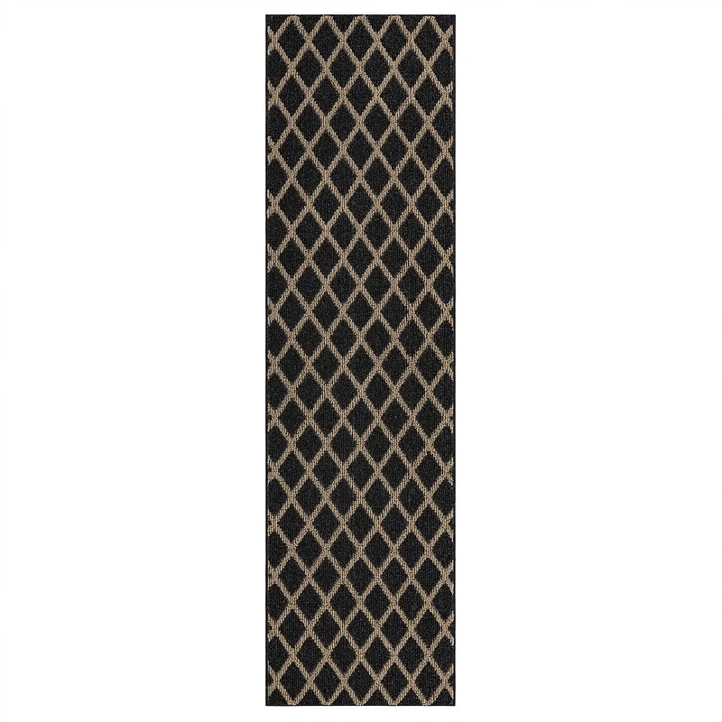 Mohawk Home Lewis Diamond Near Black/Tan Tufted Polyester Area Rug