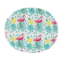 Way to Celebrate!  Summer 8 Oval Plate-Flamingo Pattern