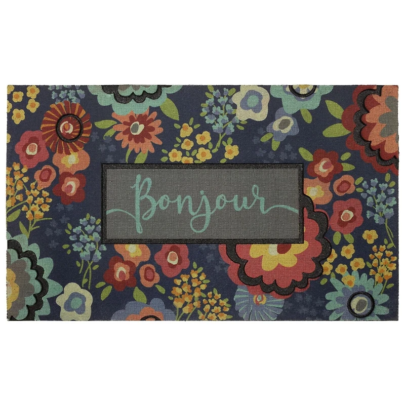 Mainstays Floral Bonjour 18x30 Paillasson