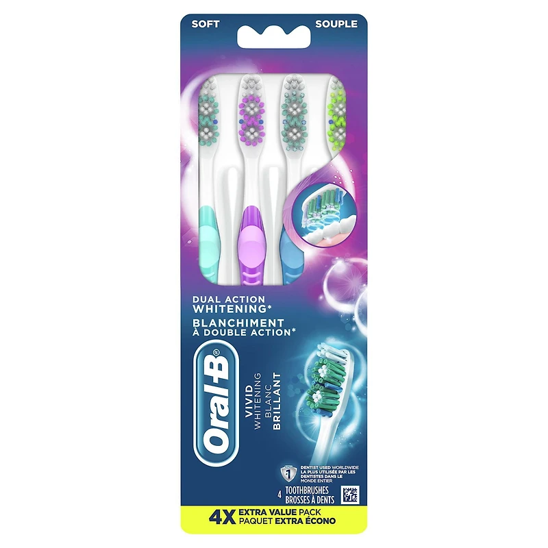 Brosses à dents Oral-B Blanc brillant, souple