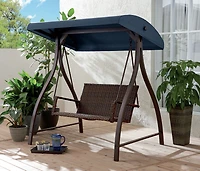 Balancelle de patio Belmont HOMETRENDS - Bleu Osier tissé à la main