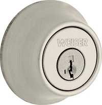 Essentials by Weiser Single Cylinder Deadbolt in Satin Nickel