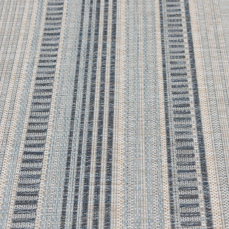 Hayweld Vanilla White and Blue Woven Area Rug
