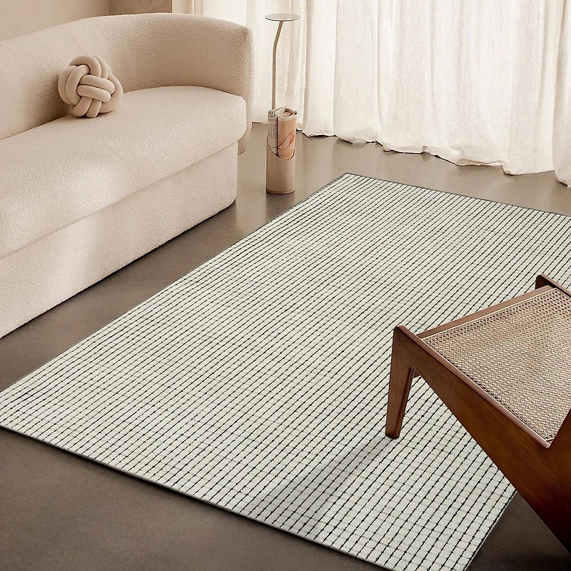 Rug Branch Maya Modern Checkered Beige Black Indoor Hand-Tufted Area Rug