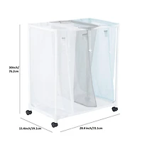 Mainstays 3 Bin Multiple Color Laundry Mesh Sorter for Adult, Rolling Cart for Laundry Room Closet Storage, 4 Wheels, Bags for Sorting Different Items