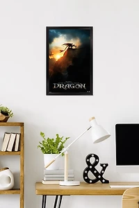 How To Train Your Dragon (2025) - Teaser One Sheet Wall Poster, 14.725" x 22.375" Framed
