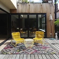 Outdoor Washable Grayton Ivory & Charcoal 7' x 9' Area Rug