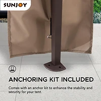 Sunjoy Outdoor Gazebo Patio 11 ft. x 11 ft.  Pop Up Portable Steel Gazebo Khaki
