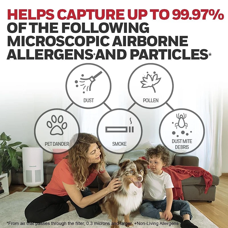 Purificateur d’air HEPA véritable série Designer HPA830WC Honeywell avec la technologie UltraQuiet et godet pour aromathérapie apaisante