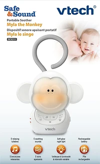 VTech BC8211 Safe & Sound Dispositif sonore apaisant portatif Myla le singe BC8211