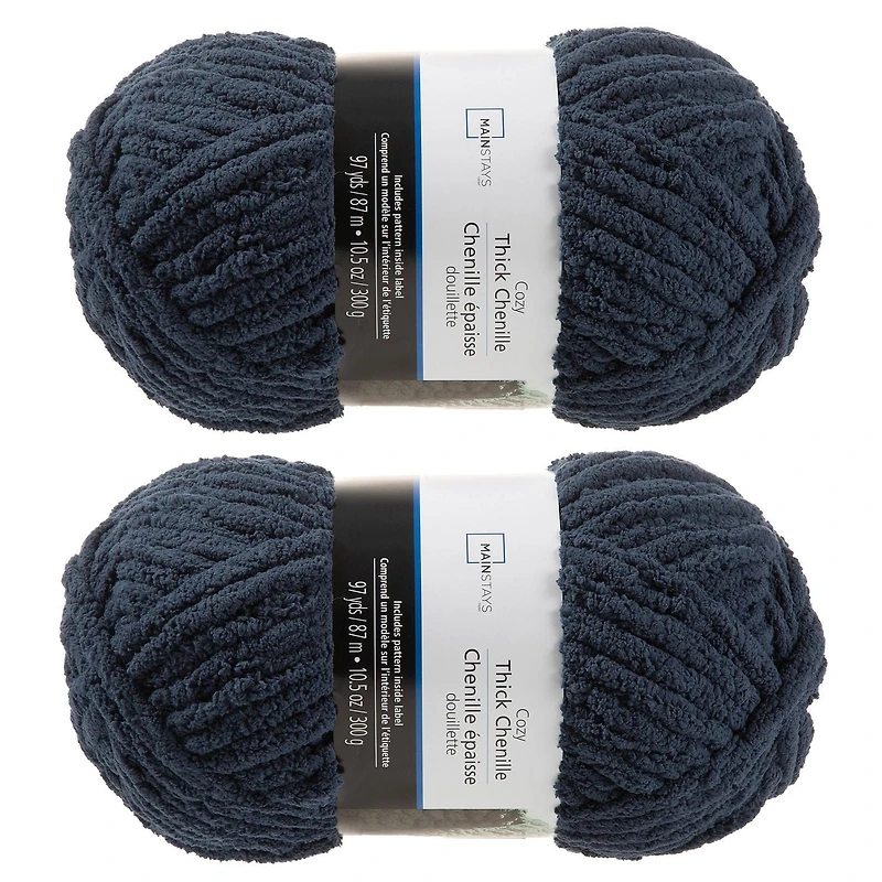 MAINSTAYS 2 PACK NIGHT BLUE THICK YARN