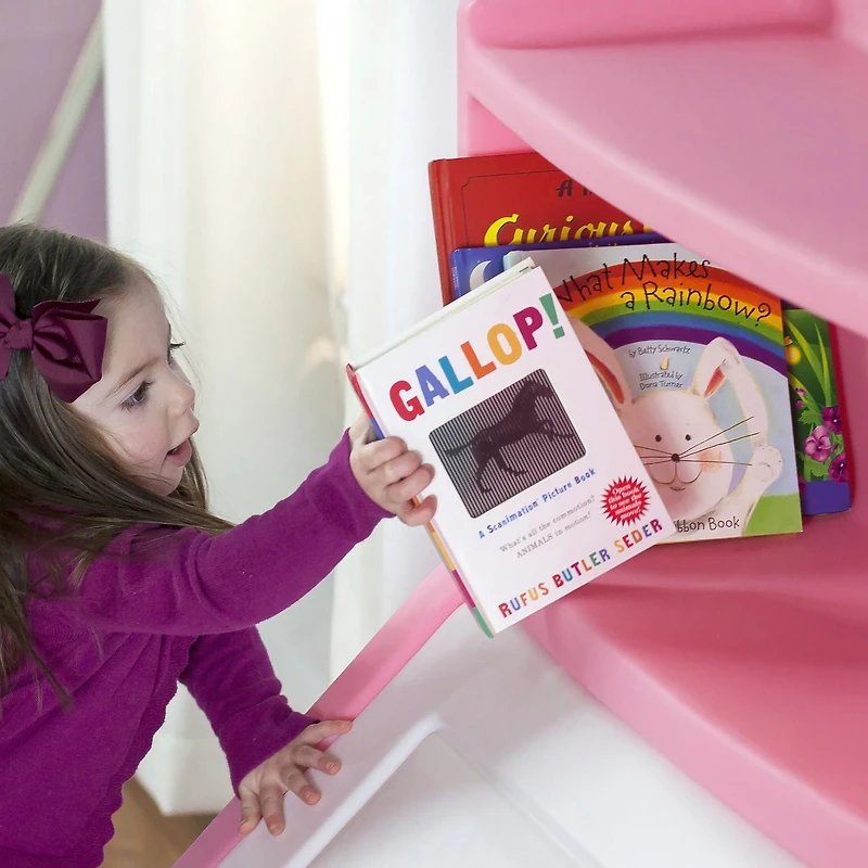 Banc de rangement Lift and Hide Bookcase de Step2 pour enfants en rose