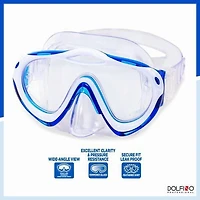 Dolfino Pro Manta Pro Youth Mask and Snorkel Combo - Blue / White