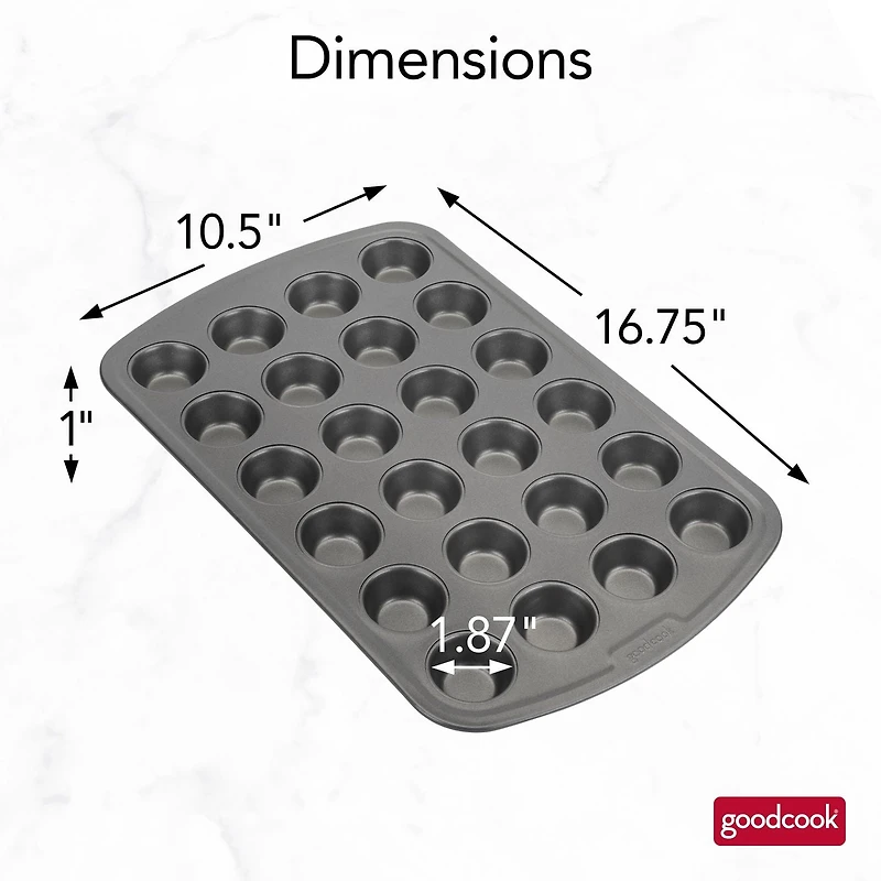 Moule à muffins miniatures antiadhésif Goodcook, 24 tasses Moule à muffins miniatures