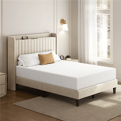 Fullfurnique Matelas en Mousse à Mémoire de Forme Infusé de Gel, 10 Inch, Full, Blanc