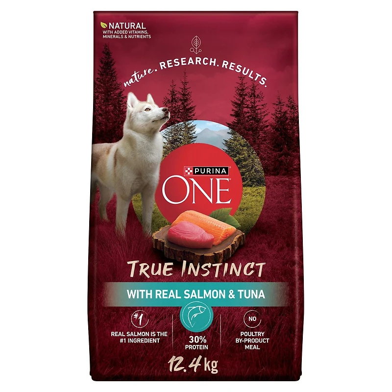 Purina ONE Véritable Instinct Saumon et Thon, Nourriture Sèche pour Chiens 1,72-12,4kg