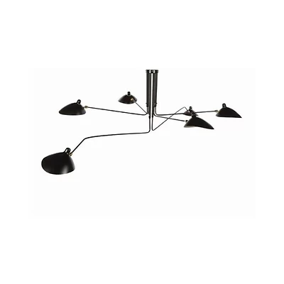 SUSPENSION SIMIO 6 LUMIÈRES<br>Suspension à 6 ampoules avec cadre en métal noir.