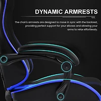 Chaise de jeu ergonomique GTRACING GTWD-200 avec coussins réglables et repose-pieds Chaise de jeu avec repose-pieds rétractable