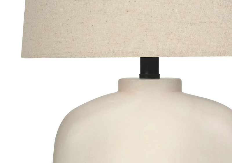 Monarch Specialties  Luminaire, 25"h, Lampe De Table, Résine Crémeuse, Tons Beige., Moderne