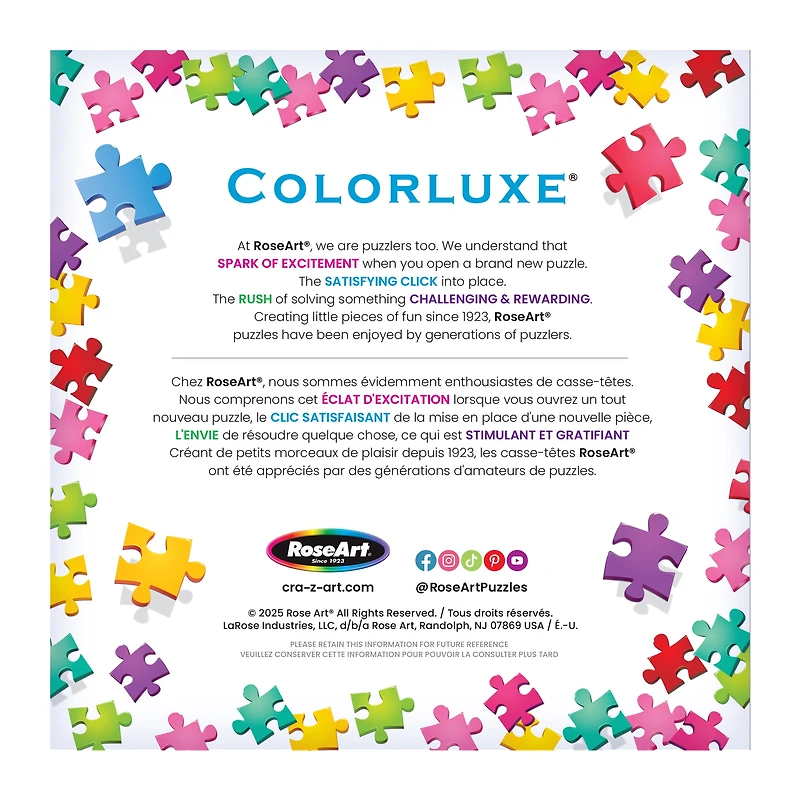 RoseArt - Colorluxe 1000 pièces - Oiseaux au bain d'oiseaux - Puzzle à emboîter pour adultes