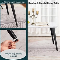 Ensemble de salle à manger Homy Casa avec table en imitation marbre de 160 cm et 4 chaises en similicuir marron pour salles à manger, cuisines et restaurants
