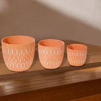 IH Casa Decor Ceramic Round Planters Clayton Set Of 3