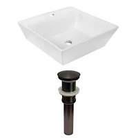 American Imaginations AI-31399 16,5 pouces W au-dessus du navire blanc de compteur pour le perçage de centre de 1 trou