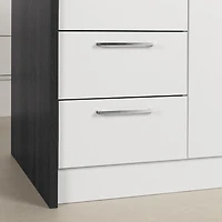 South Shore Myro Kitchen Island Natural Walnut and White