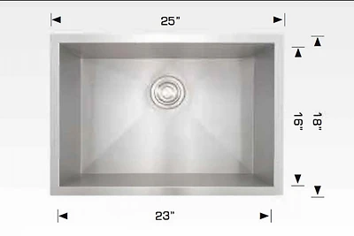 American Imaginations 25 pouces. W Évier de cuisine en acier inoxydable avec 1 bol et calibre 18AI-34400