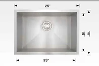 American Imaginations 25 pouces. W Évier de cuisine en acier inoxydable avec 1 bol et calibre 18AI-34400