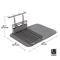 Umbra UDry Dishrack with Drying Mat,Charcoal