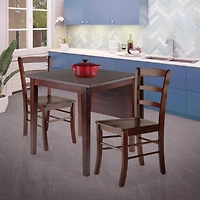 Winsome Perrone 3pc Drop Leaf Dining Table Set with Ladder Back Chair