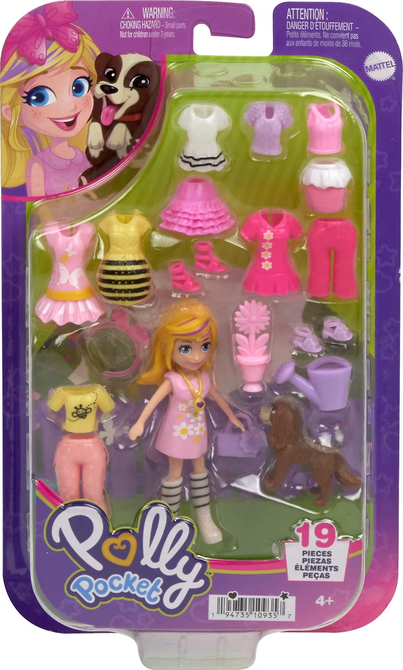 Polly Pocket Medium Fashion Pack, Travel Toy with Dolls and Clothing Accessories