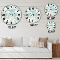 Designart 'Pale Blue Shade III' Coastal wall clock