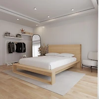 Torino Queen Size Bedset with Bookcase Headboard and Slatted Bedframe