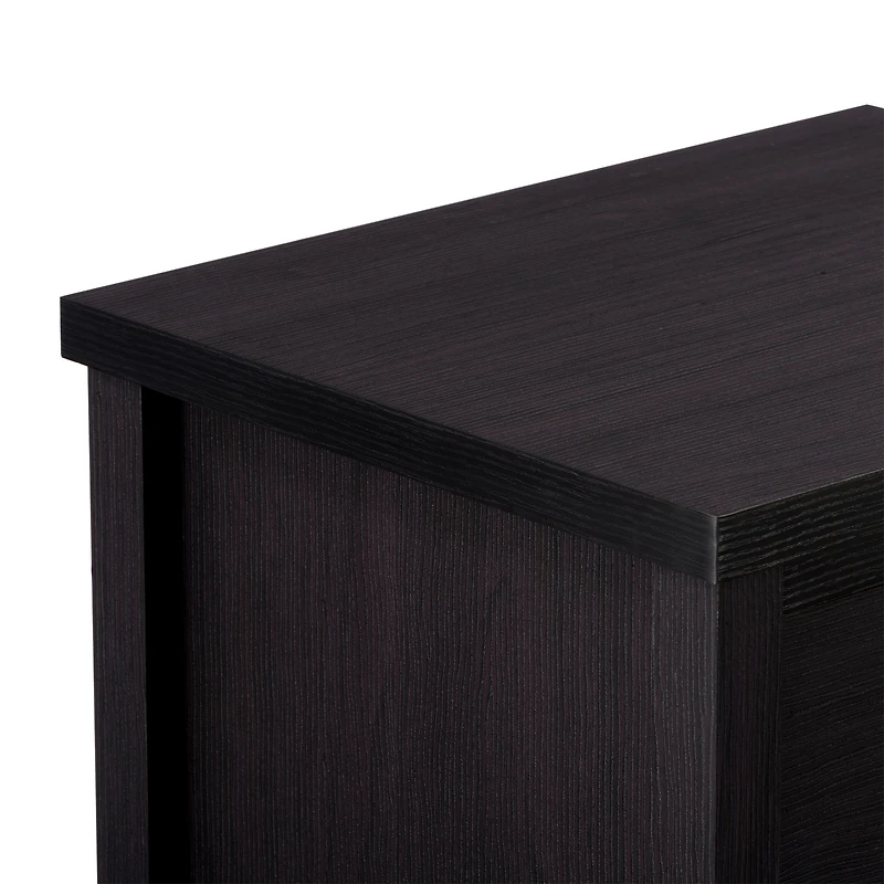 CorLiving Boston Modern Engineered Wood 6 Drawer Wide Adult Dresser with Interlocking Drawers, Black