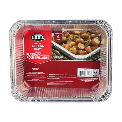 Expert Grill Large Foil Grilling Trays 4 Pack