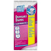 OUT! Medium/Large Comfort-Dri Disposable Dog Diapers, M/L, 14 Diapers