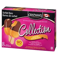 Chapman's Low Calorie Canadian Collection Tiger Paw Sorbet Bars in a Carton, 8 x 55mL