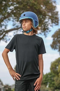 Krash Youth Full Speed Pin Stripe Blue Helmet