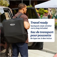 Graco GoMax Compact Stroller Frame | Accepts All Graco Infant Car Seats | Backpack Style Lightweight Travel Stroller Frame