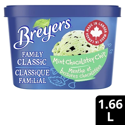 Dessert Glacé Breyers Classique Familial Menthe et Brisures Chocolatées