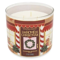 Bougie Mainstays à 3 mèches, "I'll Be Home For Christmas", enveloppe Canneberge Mandarine, 13 oz