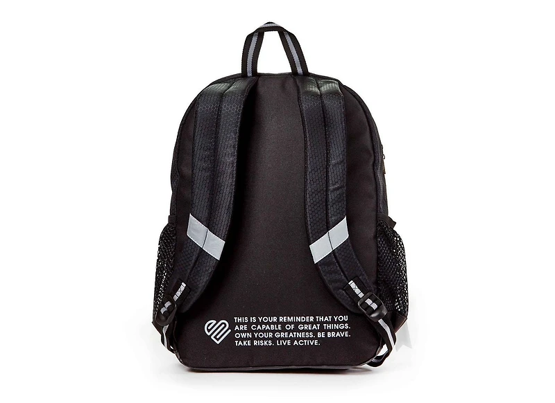 Sac à dos à compartiments multiples en nylon Tie Dye pour filles de la marque Justice™ Sac à dos de 17 po avec porte-clés en relief en caoutchouc texturé