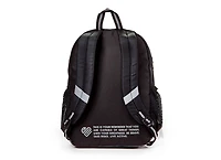 Sac à dos à compartiments multiples en nylon Tie Dye pour filles de la marque Justice™ Sac à dos de 17 po avec porte-clés en relief en caoutchouc texturé