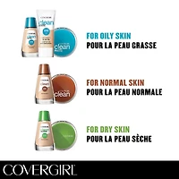 COVERGIRL Fond de Teint Liquide Clean Matte, Maquillage léger, respirant, sans brillance, formule anti-huile, 100% Sans Cruauté