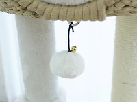 Home4Cat 48" Cat Tree with Two Handwoven Basket Bed, Hammock, Sisal Scratching Posts, Beige & Cream
