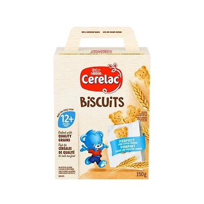 Cerelac Biscuits, Léger Goût De Beurre, 1 An Et Plus, Favorisent L’Autonomie Et La Dentition, Faciles À Mâcher, Grains De Qualité, Sans Colorants, Arômes Ni Édulcorants Artificiels 150 g